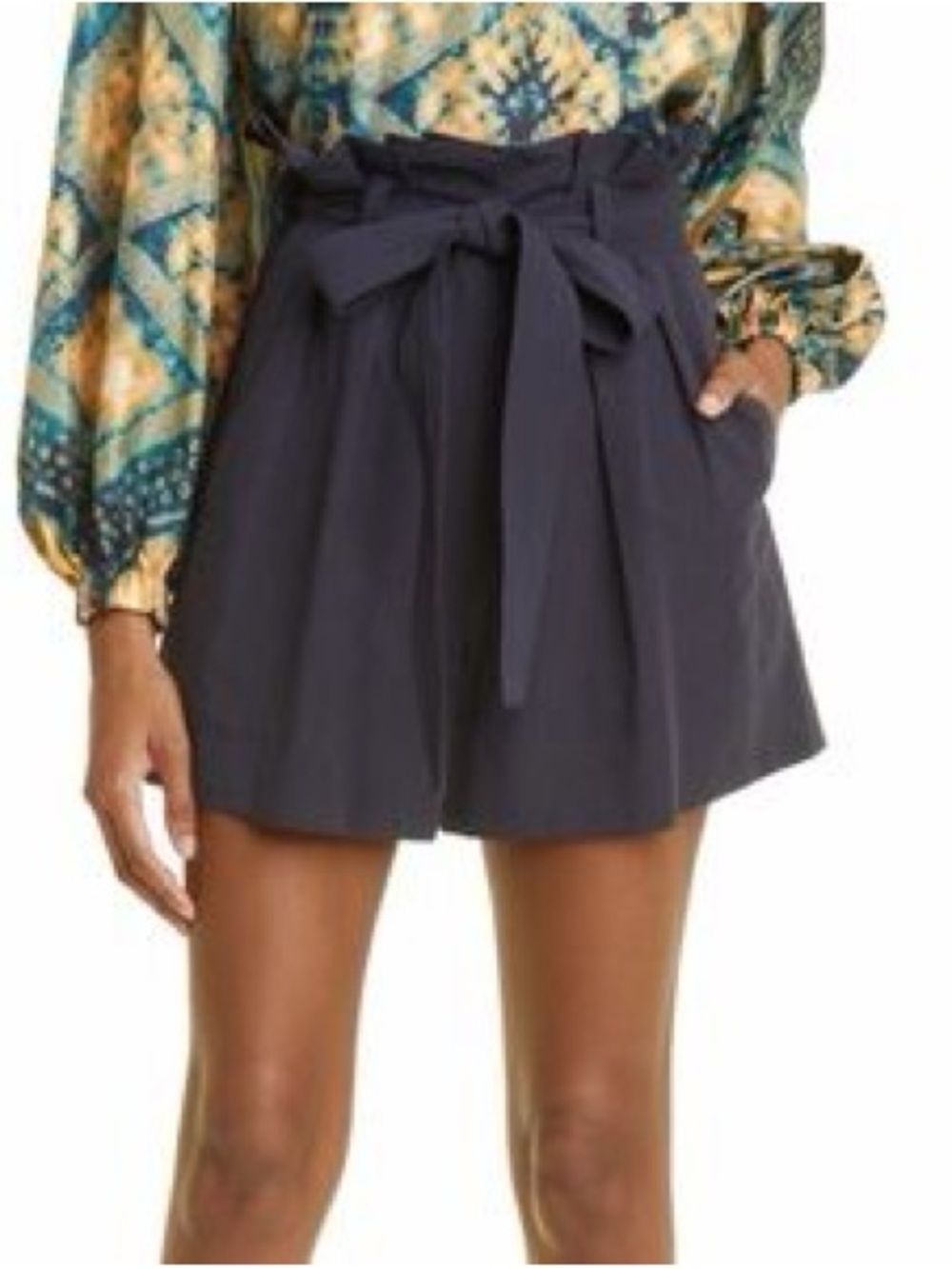 Ulla Johnson Paperbag Shorts, navy, size 2